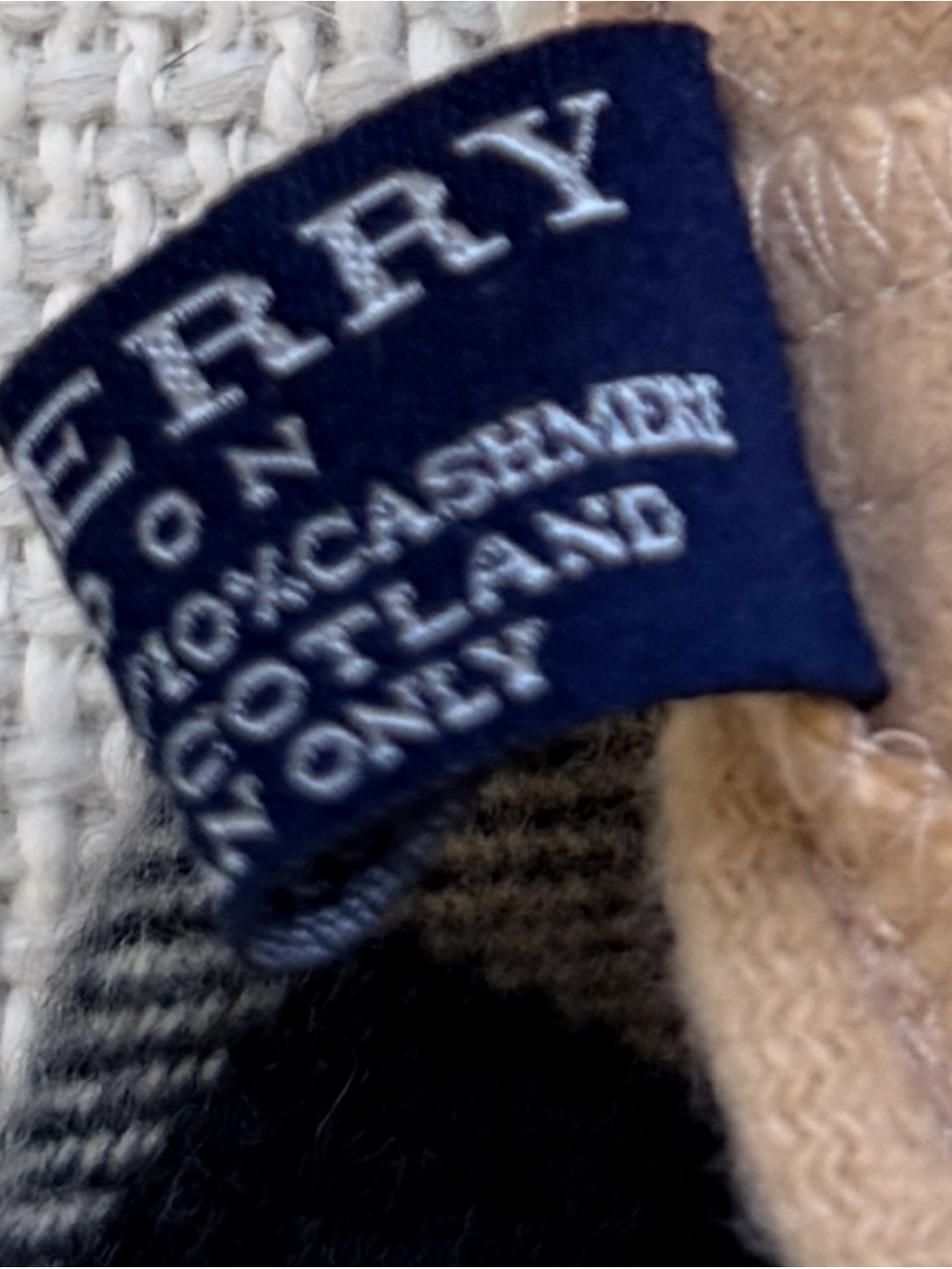 Burberry London Made in Scotland Classic Fringe Poncho Sweater - Camel Plaid - Picture 4 of 4